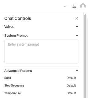 AnvilGPT chat controls showing the system prompt and advanced parameters