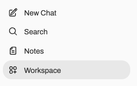 GenAI Studio workspace sidebar item