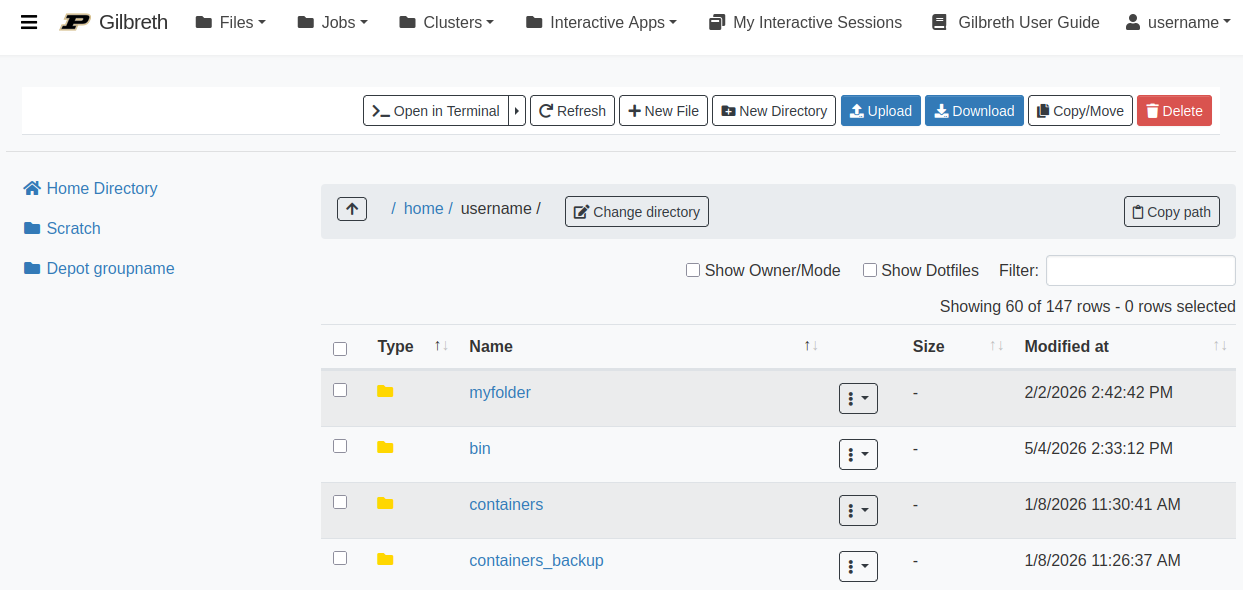 Open OnDemand file browser
