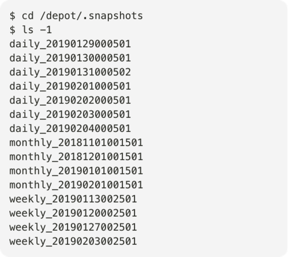 Listing Depot Snapshots