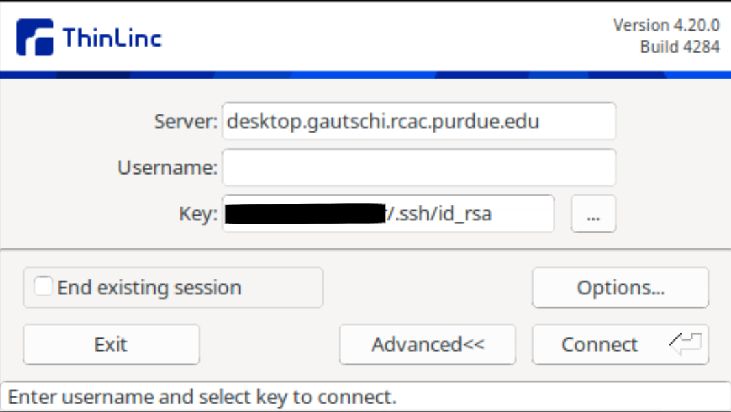ThinLinc Options window