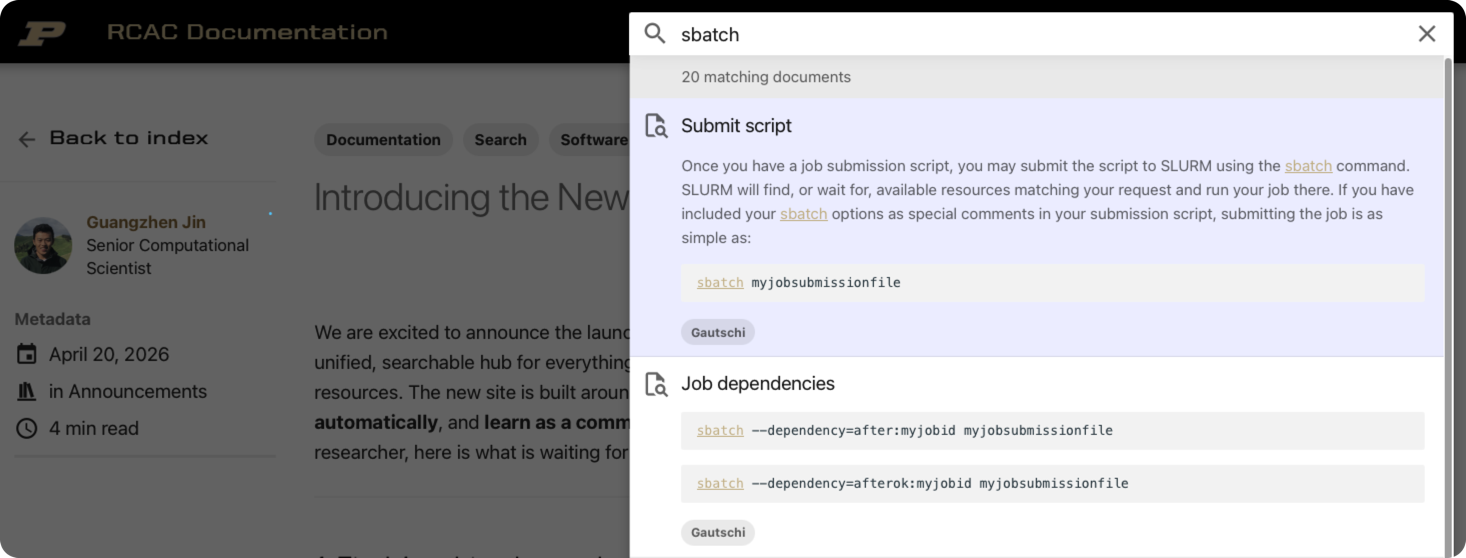 Search with live suggestions and highlighting
