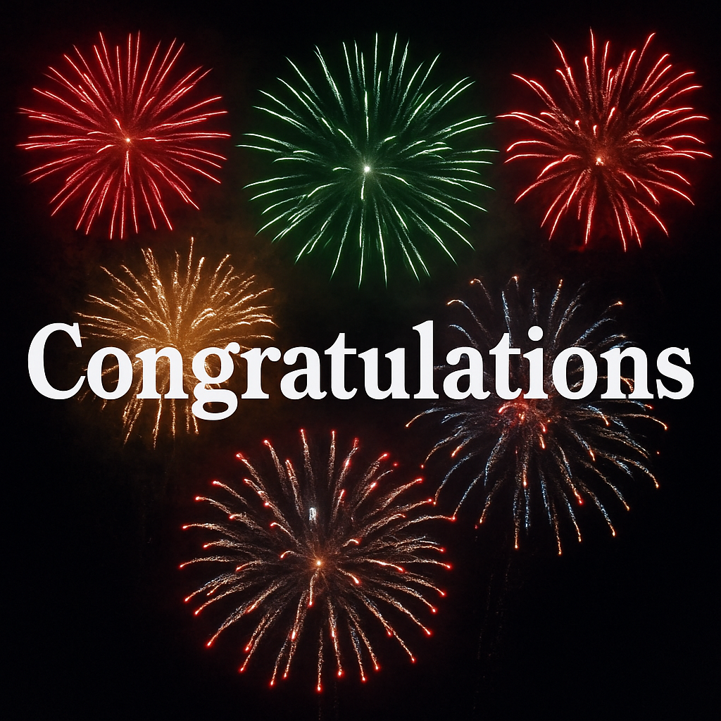 Fireworks demonstrating your great accomplishment